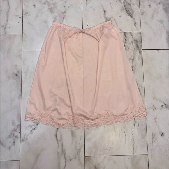 Pink Satin Slip Skirt Size Large Y2K Coquette Barbiecore Aesthetic - Picture 2 of 10